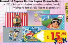 RHİNO LİSANSLI 16 YAPRAK KARTON KAPAK RESİM DEFTERİ 17X24 CM